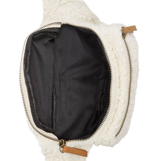  Kieran Fleece Waist Pack Belt Bag, White
