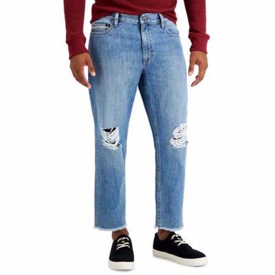  Mens Lance Cropped Skater Jeans, Blue, 40 REG