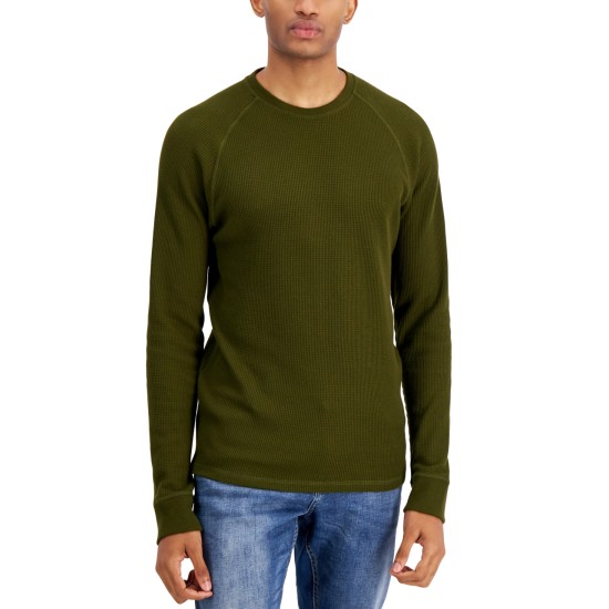  Men’s Remix Thermal Waffle-Knit T-Shirt, Green, Small