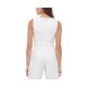  Women’s Tie-Waist Scuba Crepe Jumpsuit, White/10