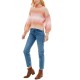  Juniors Ombre Mock-Neck Sweaters, Pink, Large