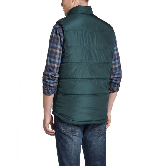  Men’s Puffer Vest, Green, S