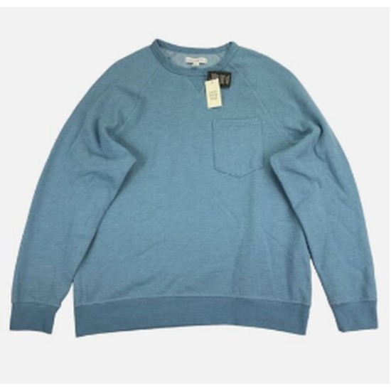  Men’s Solid Fleece Sweatshirt, Blue, Medium