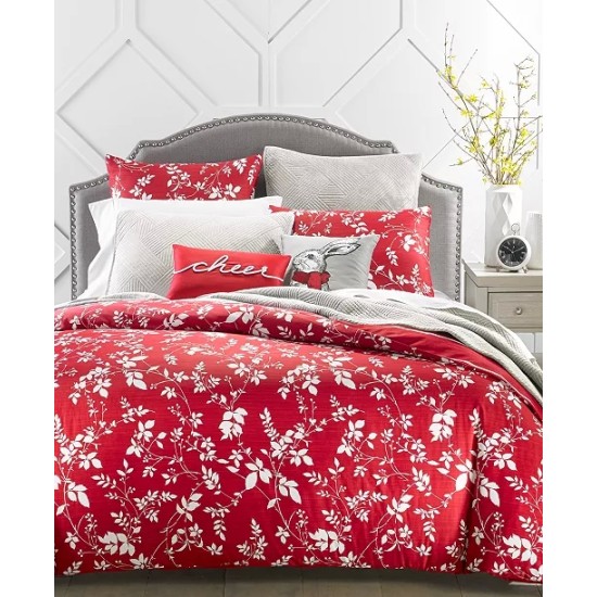  Damask Designs Leaves Silhouette 2-Pc. Reversible Twin Comforter Set
