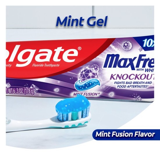  Maxfresh With Whitening Knockout Mint Fusion Toothpaste, 6 Oz