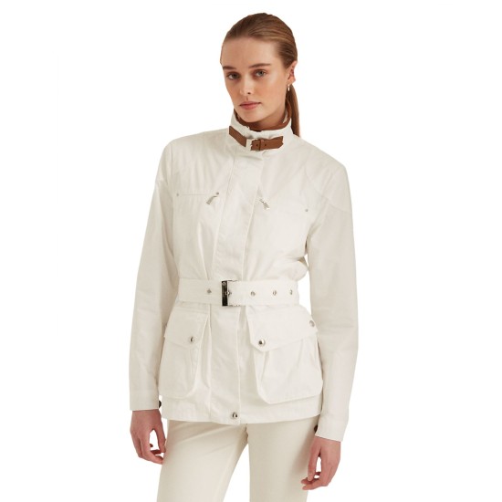 Lauren Ralph Lauren Taffeta Field Jacket Silk White XXLarge