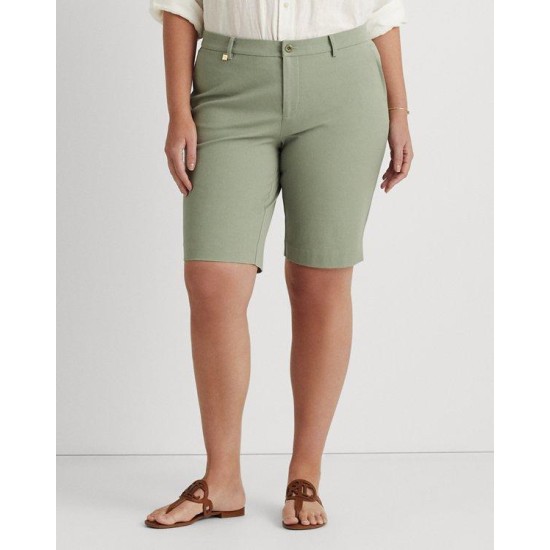  Women’s Bi-stretch Twill Shorts, Green, 8
