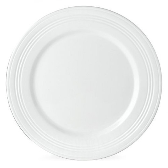  Tin Can Alley 4 Degree Dinner Plate, White