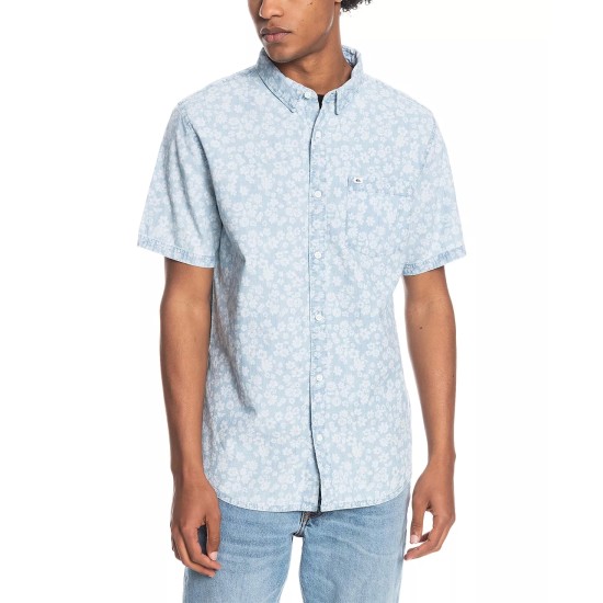 Men’s Axwell Short Sleeve Shirt, Light Blue, Small