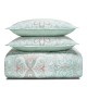  Martina Collection Comforter Cover Set Cotton Full/Queen and 2 Standard Pillowshams, Mint