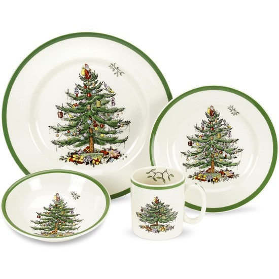  Christmas Tree 4-Piece Dinnerware Place Setting, Service for 1