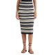Striped Cotton-blend Pencil Skirt in Navy and Cream, Large