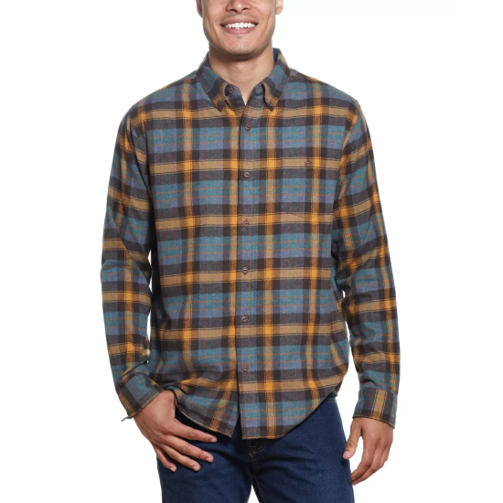  Men’s Plaid Flannel Shirt, Small