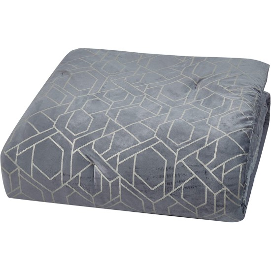  Madison Luxury 7 Piece Comforter Set, King, Gray
