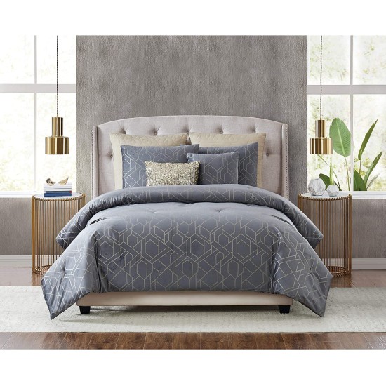 Madison Luxury 7 Piece Comforter Set, King, Gray