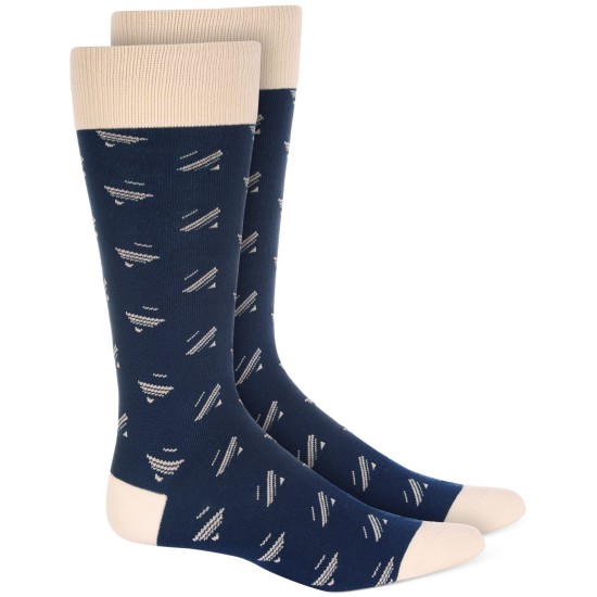 Men’s Striped Dress Socks, Navy, size 7-12