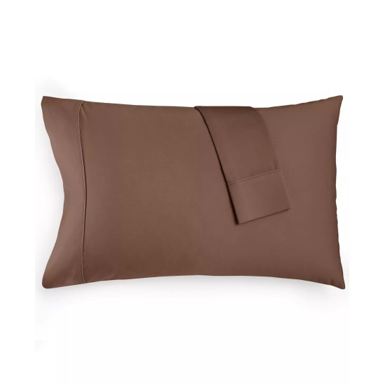  Bergen House Cotton 1000 Thread Count Standard Pillowcase Pair, Brown, 21×30