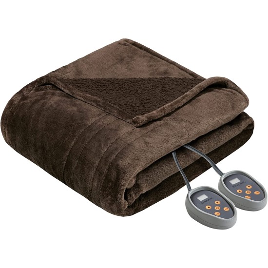  Microlight Berber King Electric Heated  Blanket, Brown