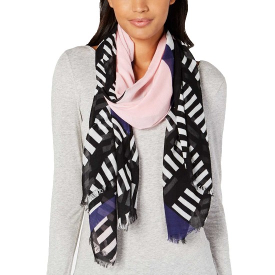  Geo Colorblocked Scarf (Black)