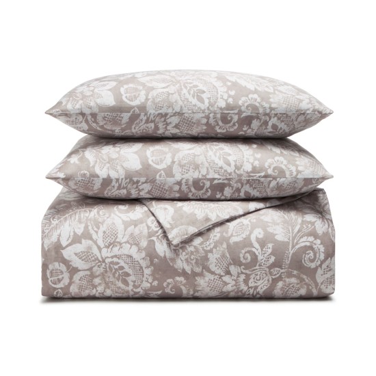  Damask Designs Jacobean 300TC 2 Piece Comforter Set, Gray, Twin XL