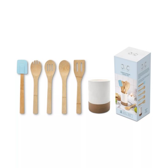  Cook With Color 6-Pc. Bamboo Utensil Set, Blue