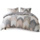  Alpine 3 Piece Cotton Chevron Print Duvet Cover Mini Set, Full/Queen, Pink