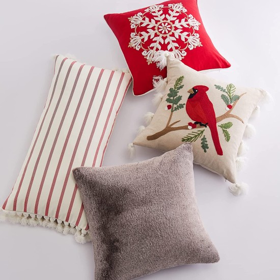Thatch Spencer Plaid Joybirds Snowflake Decorative Pillow