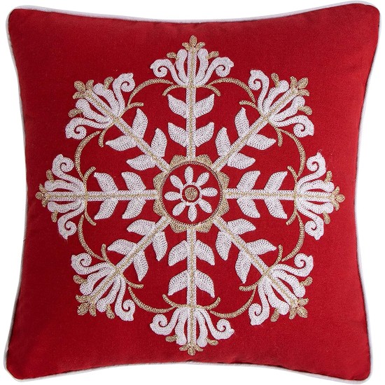 Thatch Spencer Plaid Joybirds Snowflake Decorative Pillow