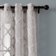  Gray Avon Trellis Grommet Sheer Window Curtain Panel Pair (84″ x 38″)