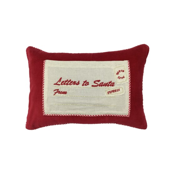  14″x20″ ‘Letters to Santa’ Decorative Pillow, Red