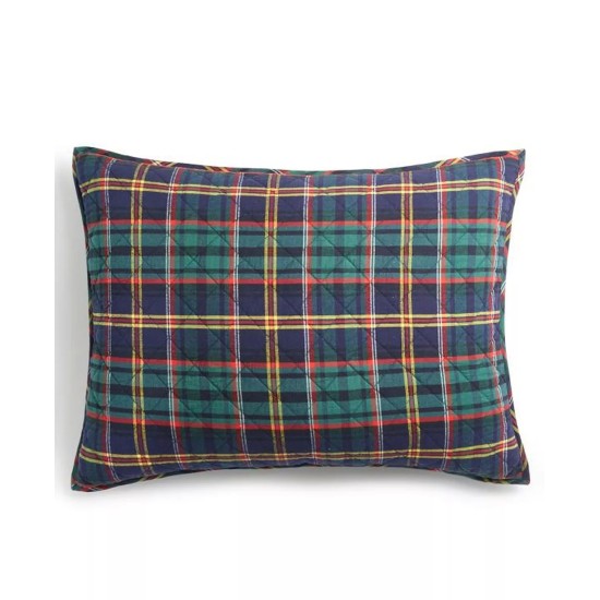  Collegiate Plaid Flannel Quilted King Sham, 20x36
