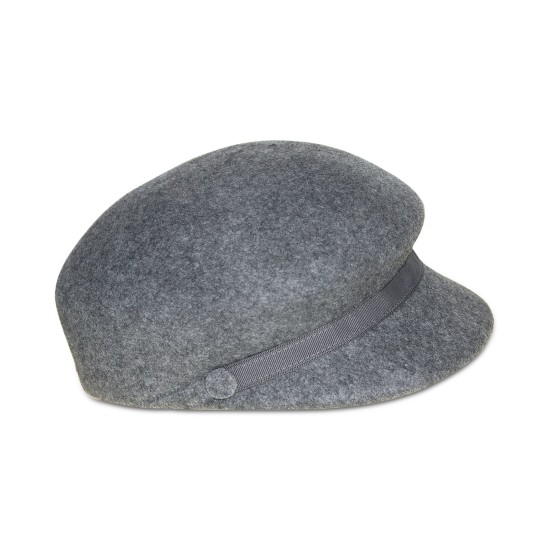  Wool Felt Newsboy Hat, Heather Grey