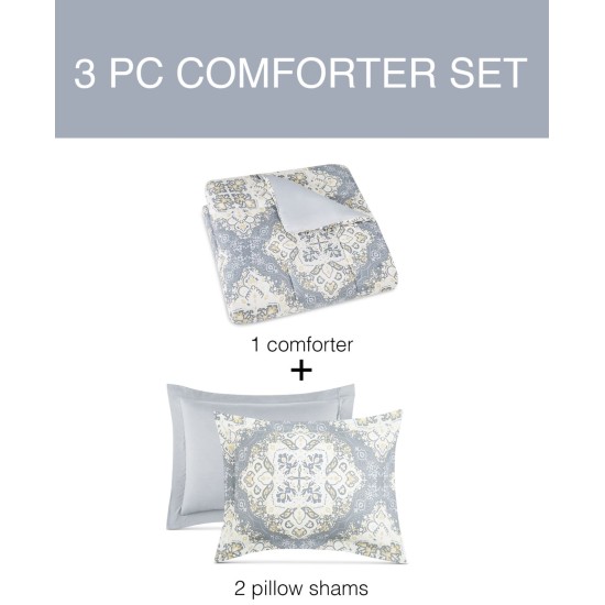  Trinity 3-Pc. Reversible Medallion Full/Queen Comforter Set