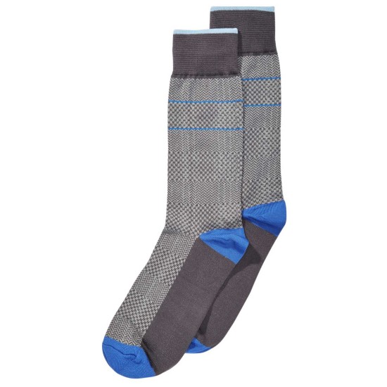  Men’s Microfiber Herringbone Dress Socks (Dark Gray)