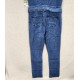 Womens Sleeveless Utility Style Button Front  Denim Jumpsuit, Blue, Medium
