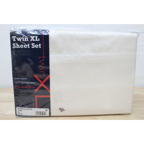  Solid Microfiber 3 Piece Sheet Set, Twin XL, White