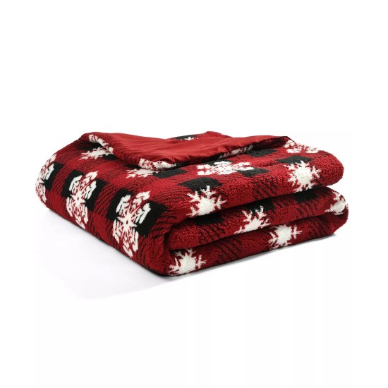  Snowflake Plaid Twin 2PC Comforter Set, Red