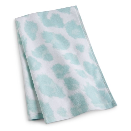 Whim by  Leopard Yarn-Dyed Hand Towel, Aqua