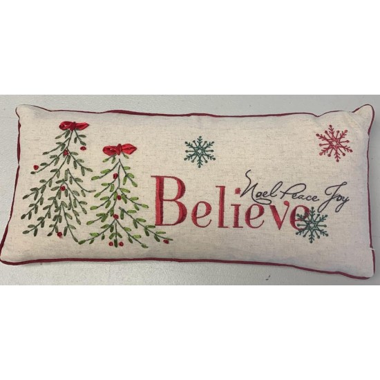 Xia Home Fashions 8″ x 18″ Decorative Pillow- “Noel, Peace, Joy, Believe”