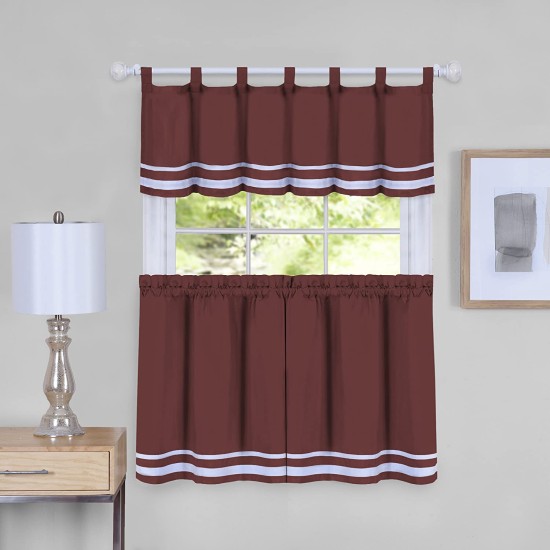  Dakota Window Curtain Tier Pair and Valance Set, 57×24