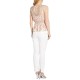  Womens Petite Floral Embroidered Peplum Blouse, Light Pink/10P