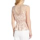  Womens Petite Floral Embroidered Peplum Blouse, Light Pink/10P