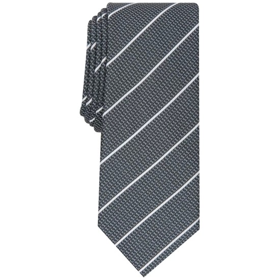  Men’s Terra Stripe Slim Tie, Gray