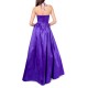 B Darlin Juniors’ Halter-Tie Taffeta Gown Dress, Purple, 1/2