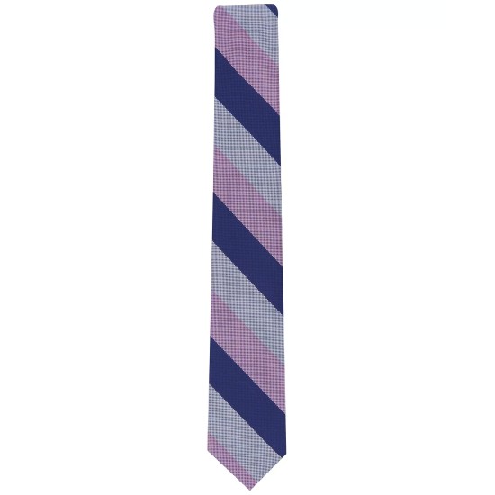  Men’s Kelley Stripe Skinny Tie, Pink