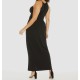  Juniors’ High Slit Asymmetrical Sequin-Trim Gown Dress,Black, XX-Small