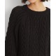 Cable-knit Dolman-sleeve Sweater In Polo Black