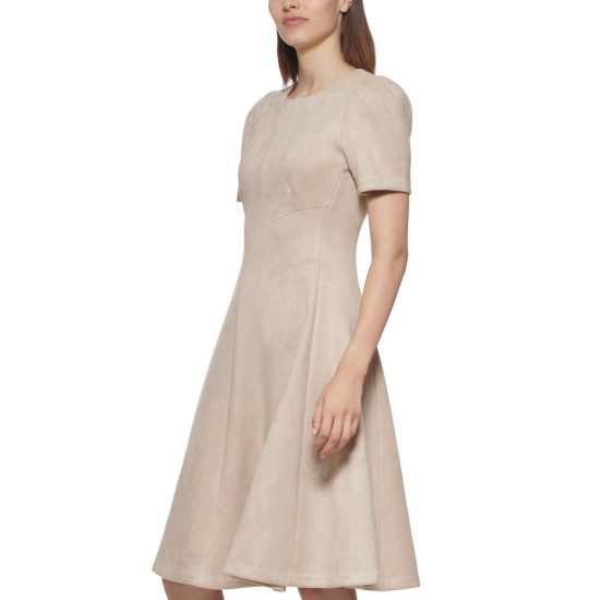  Womens A-Line Dress, Beige/2