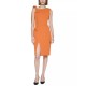  Womens Petite Bow Sheath Dress, Orange, 6P