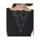  Womens Petite Lace-Inset Sheath Dress, Black/ 0P